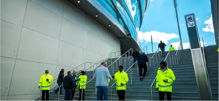 Staff at a stadium